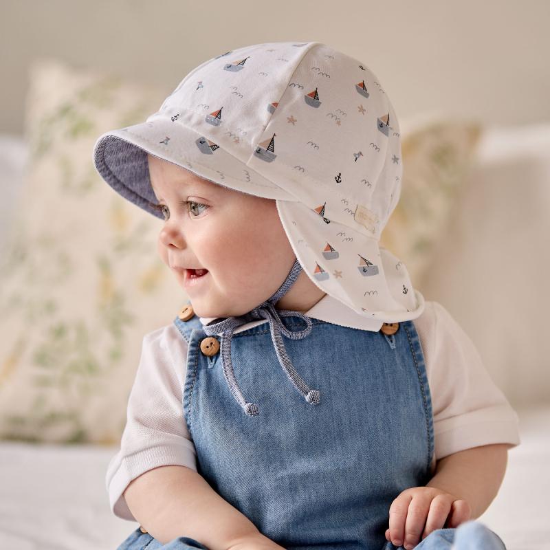 maximo GOTS Baby Schildmütze mit Nackenschutz