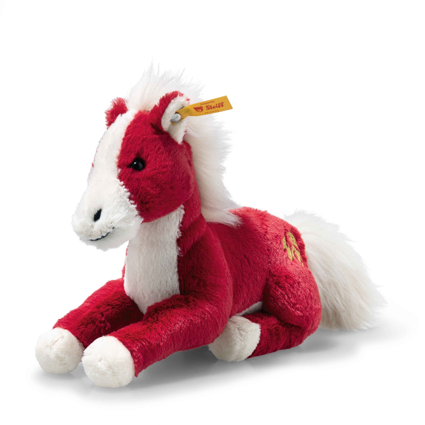Steiff Pferd rot/weiß 18cm chinesischen Tierkreiszeichens