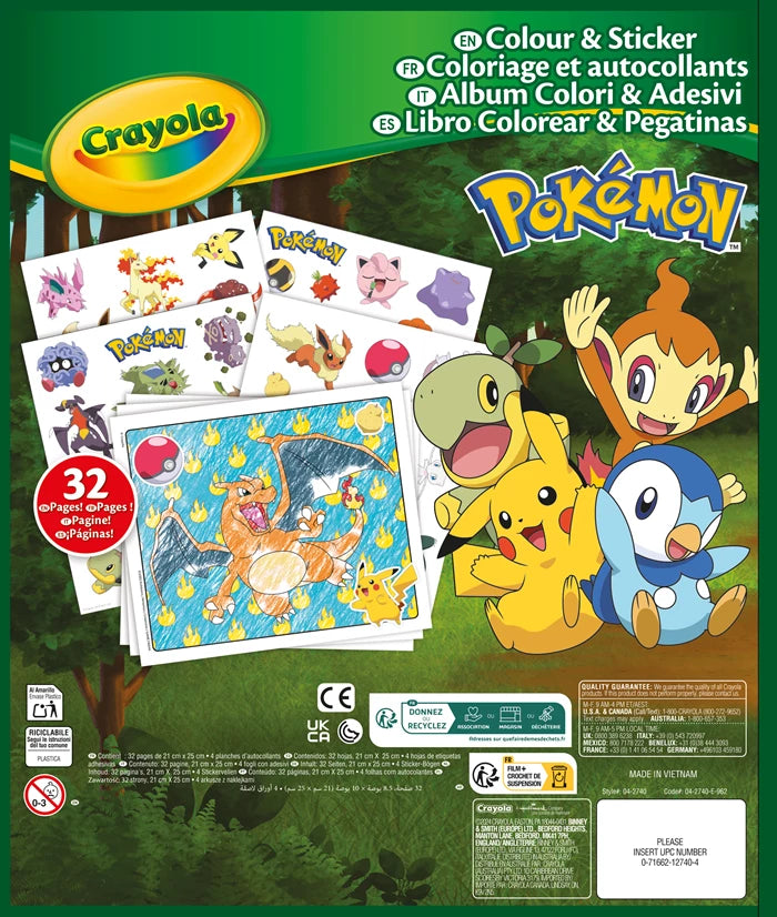 Crayola Mal- und Stickerbuch Pokémon