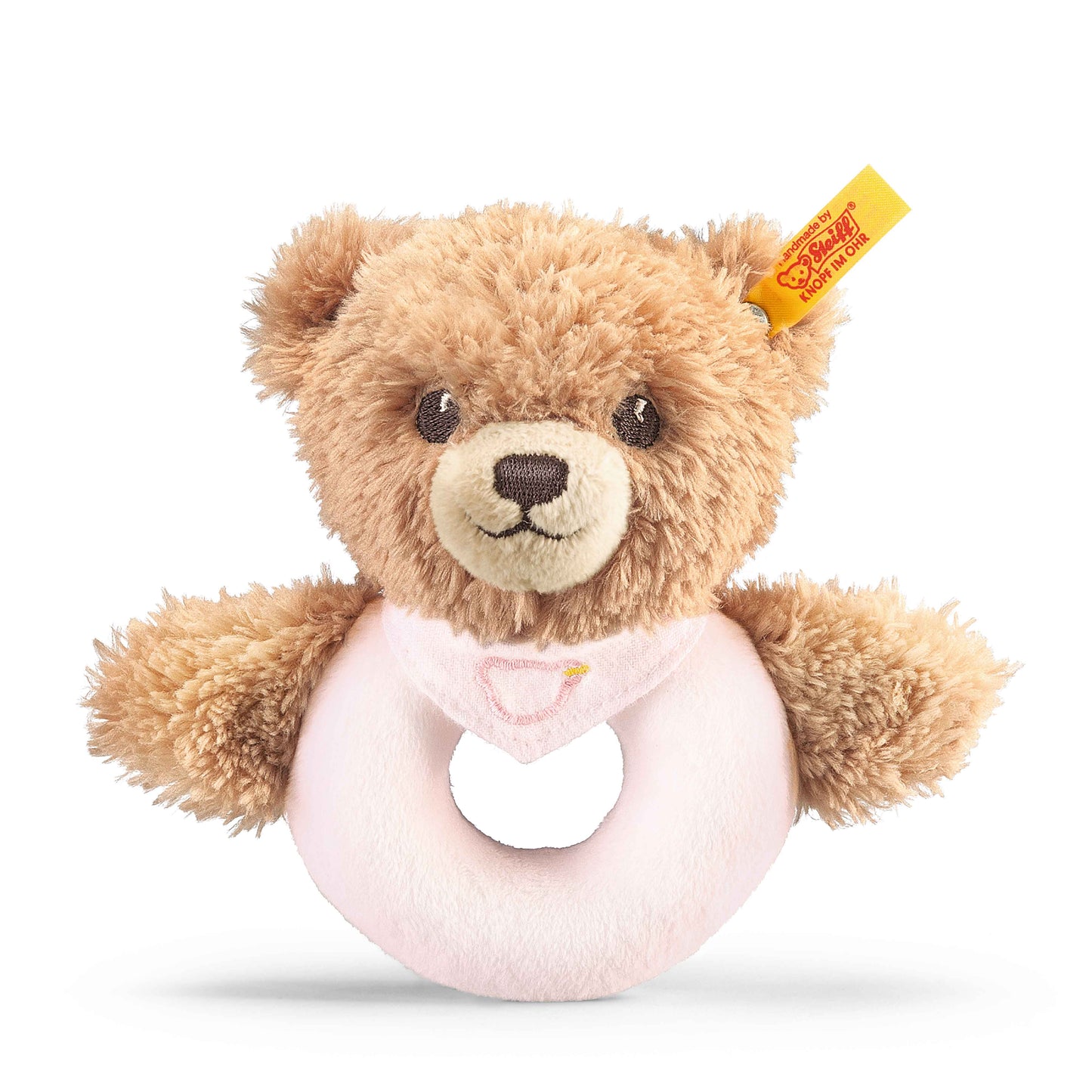 Steiff Schlaf Gut Bär Greifring 12cm rosa