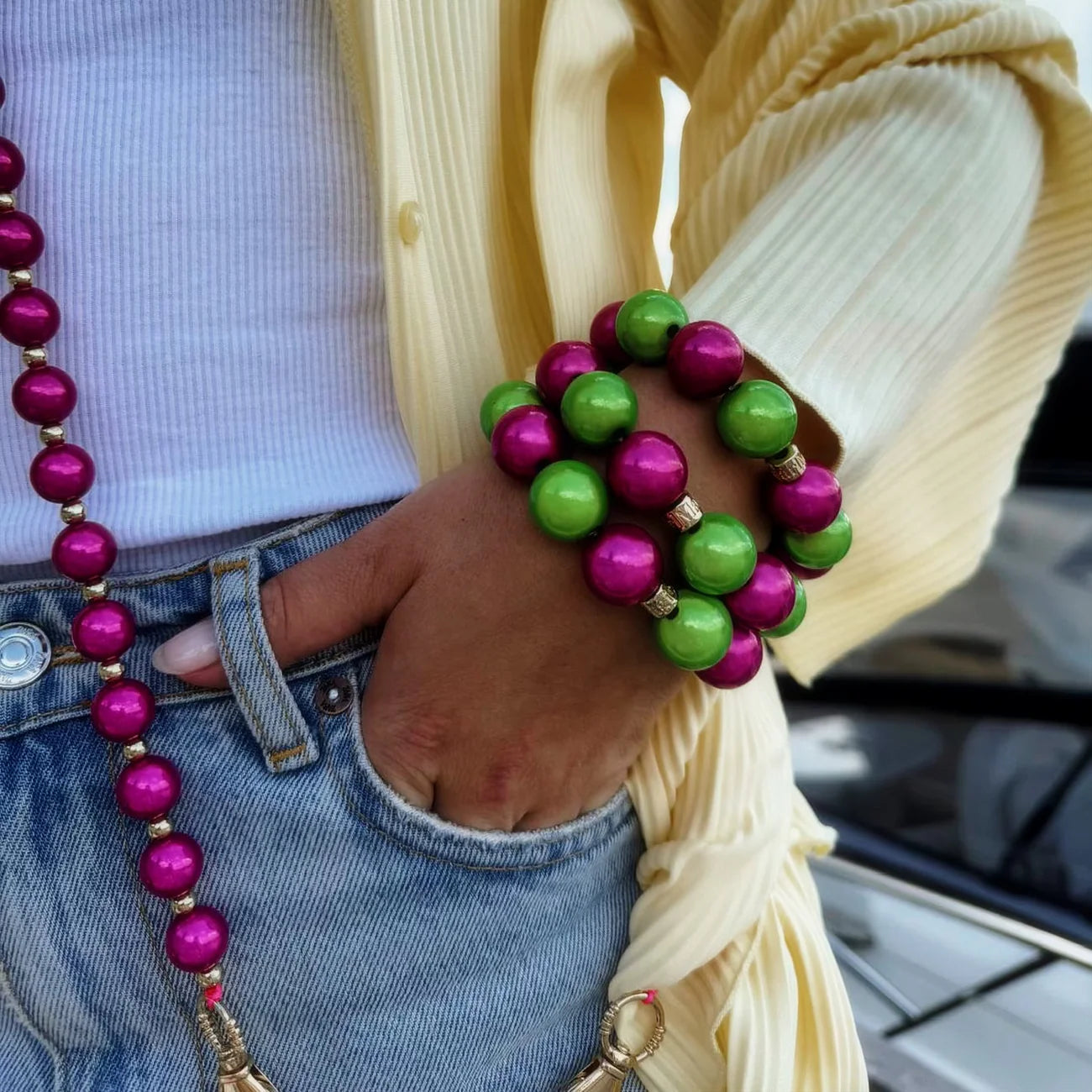 Magic Pearl Bali Vibe Perlenarmband - Statement (18mm)