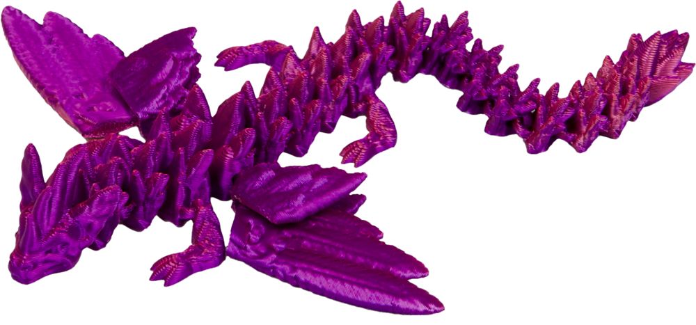 Kristall-Drache mit Flügeln pink