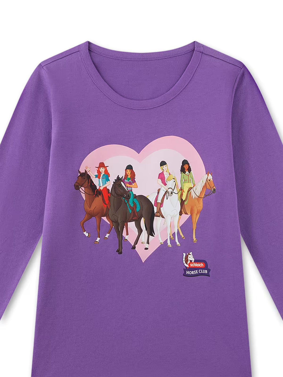 Kinder Langarm-Shirt lila Horse Club
