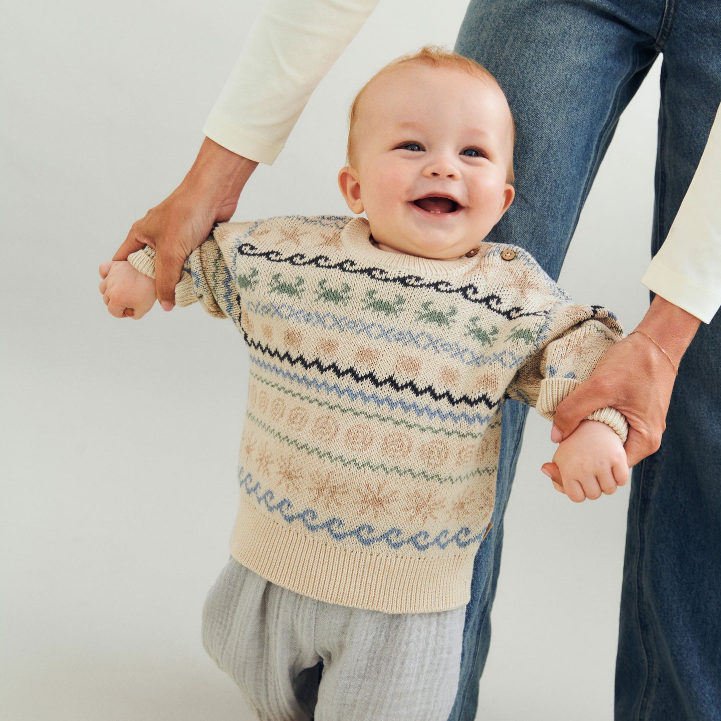 Wheat Baby Jacquard Pullover August