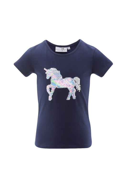 Happy Girls T-Shirt Pailletten-Einhorn