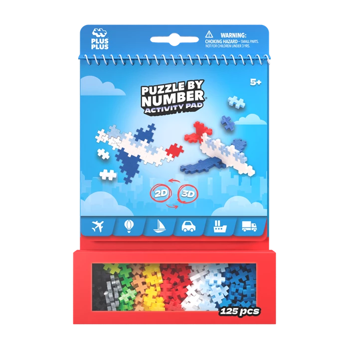 Plus-Plus Puzzle by Number Activity-Pad: Transport - 125 Bausteine