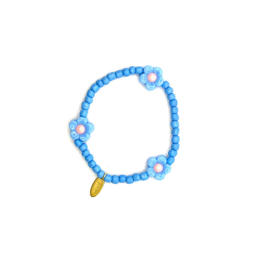 Ratatam! Elastisches Armband Blume - blau