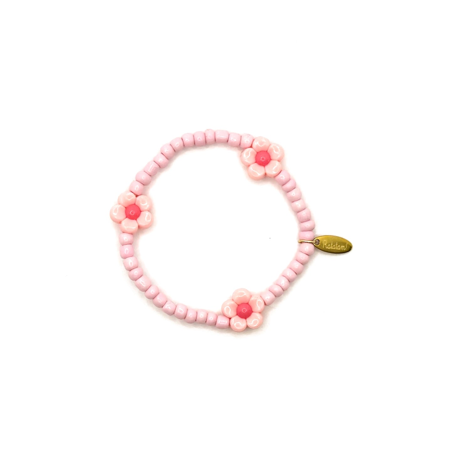 Ratatam! Elastisches Armband Blume - hellrosa