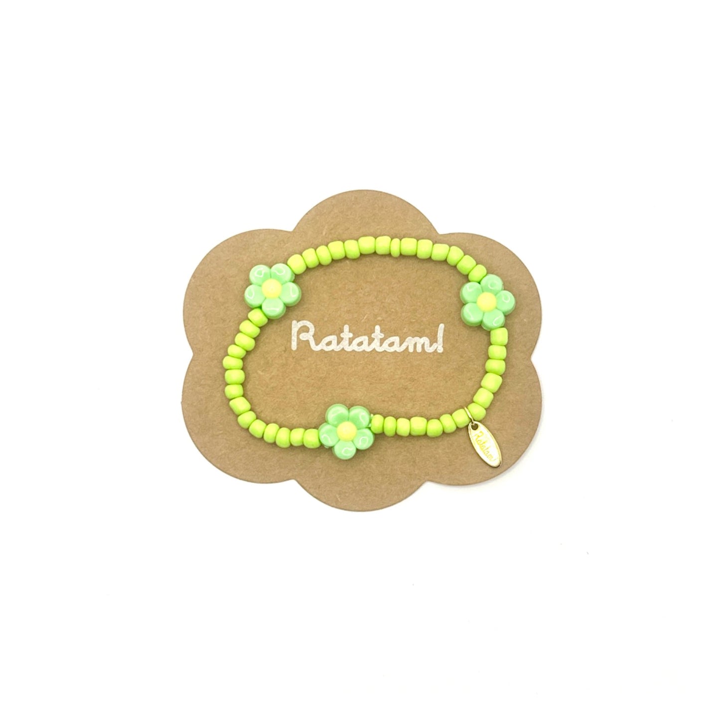 Ratatam! Elastisches Armband Blume - grün