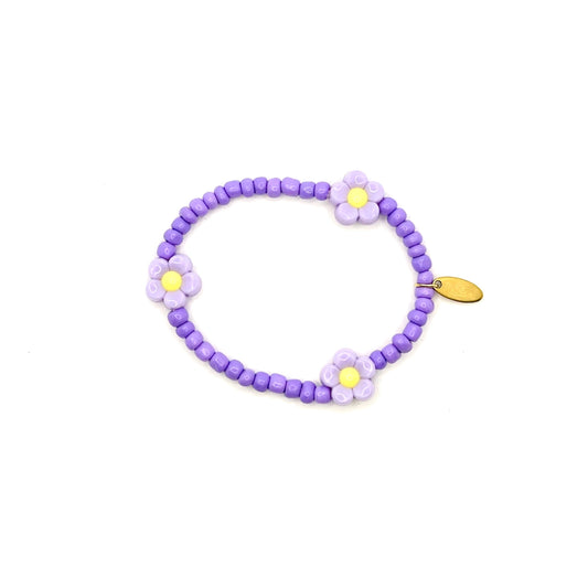 Ratatam! Elastisches Armband Blume - lila