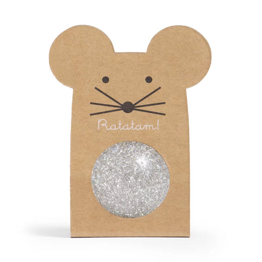 Ratatam! Mouse Bouncy Ball silver glitter 43mm