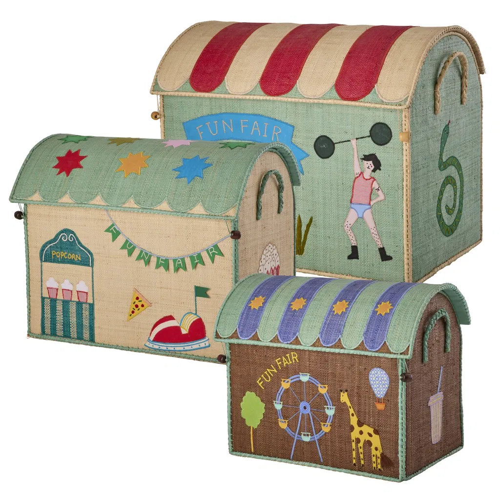 rice Raffia Große Aufbewahrungsbox Fun Fair mint