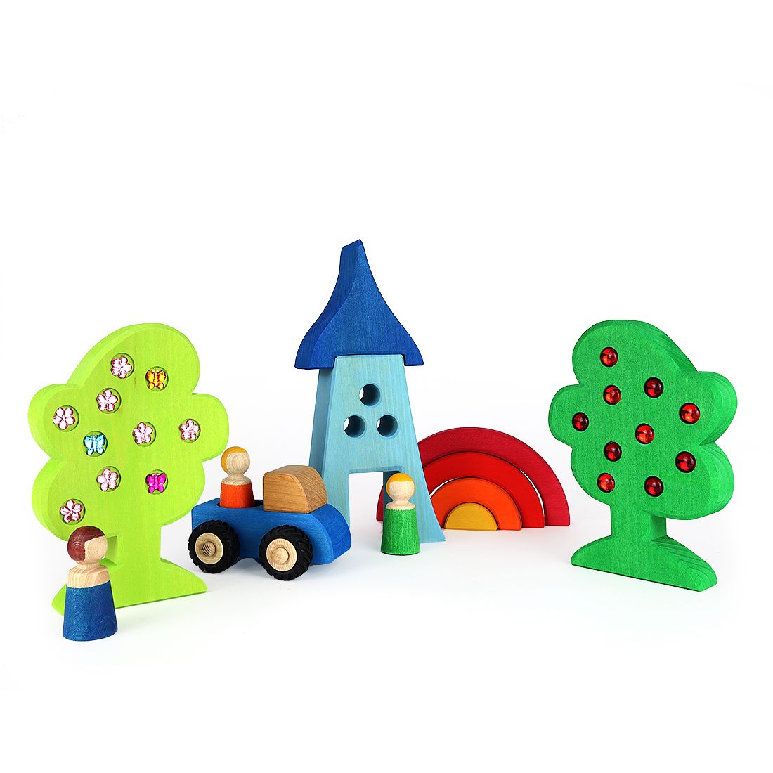 bauspiel Baumset "Jahreszeiten" 4er Set
