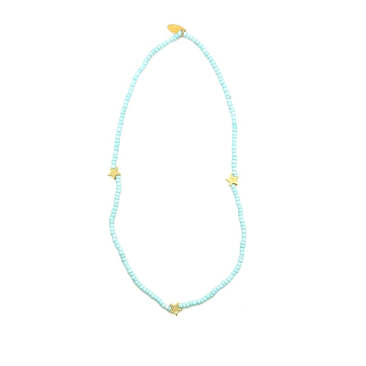 Ratatam! Elastische Halskette mit Sternen – blau