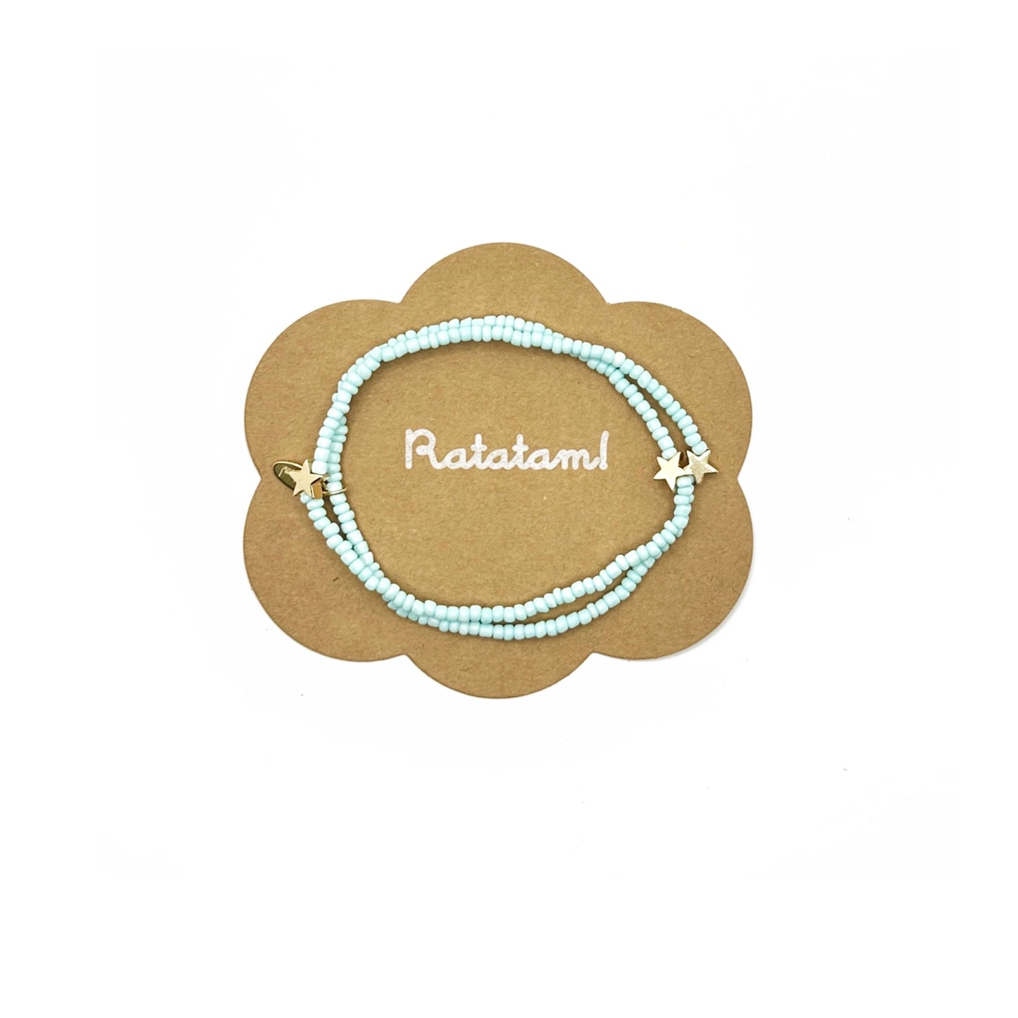 Ratatam! Elastische Halskette mit Sternen – blau