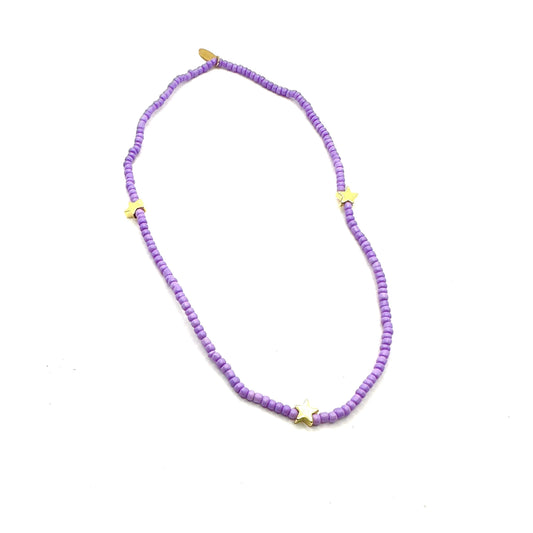 Ratatam! Elastische Halskette mit Sternen – lila