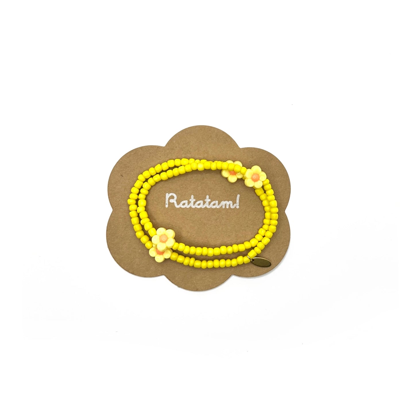 Ratatam! Elastische Halskette mit Blumen - gelb