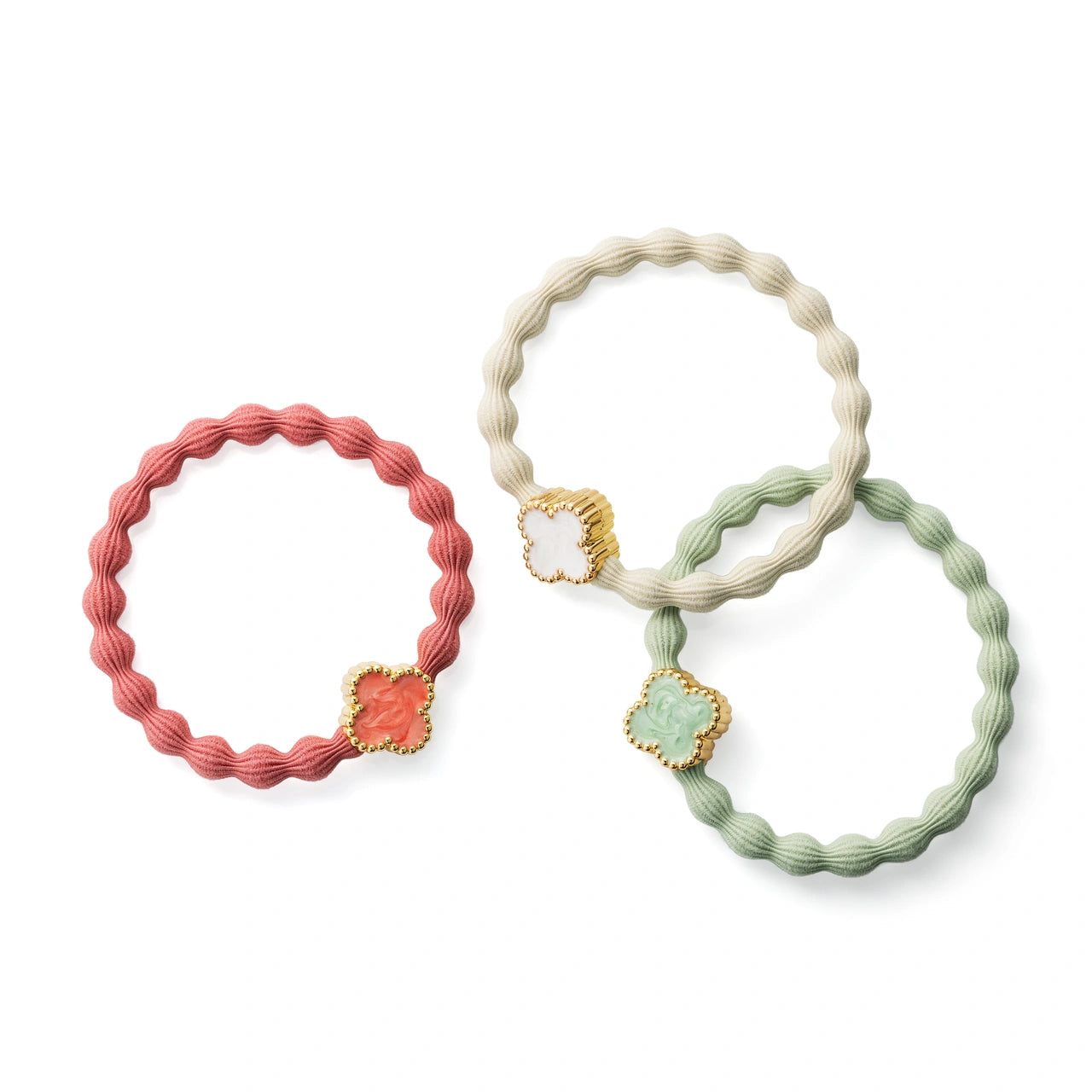 byEloise Emaille Gold Vierblatt Vanille