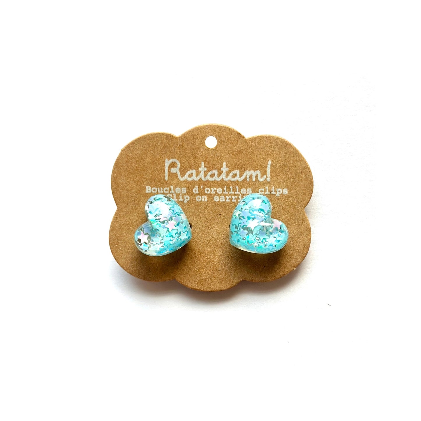 Ratatam! Ohrclips Herzen blau