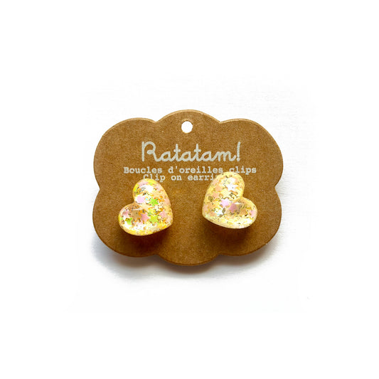 Ratatam! Ohrclips Herzen gelb