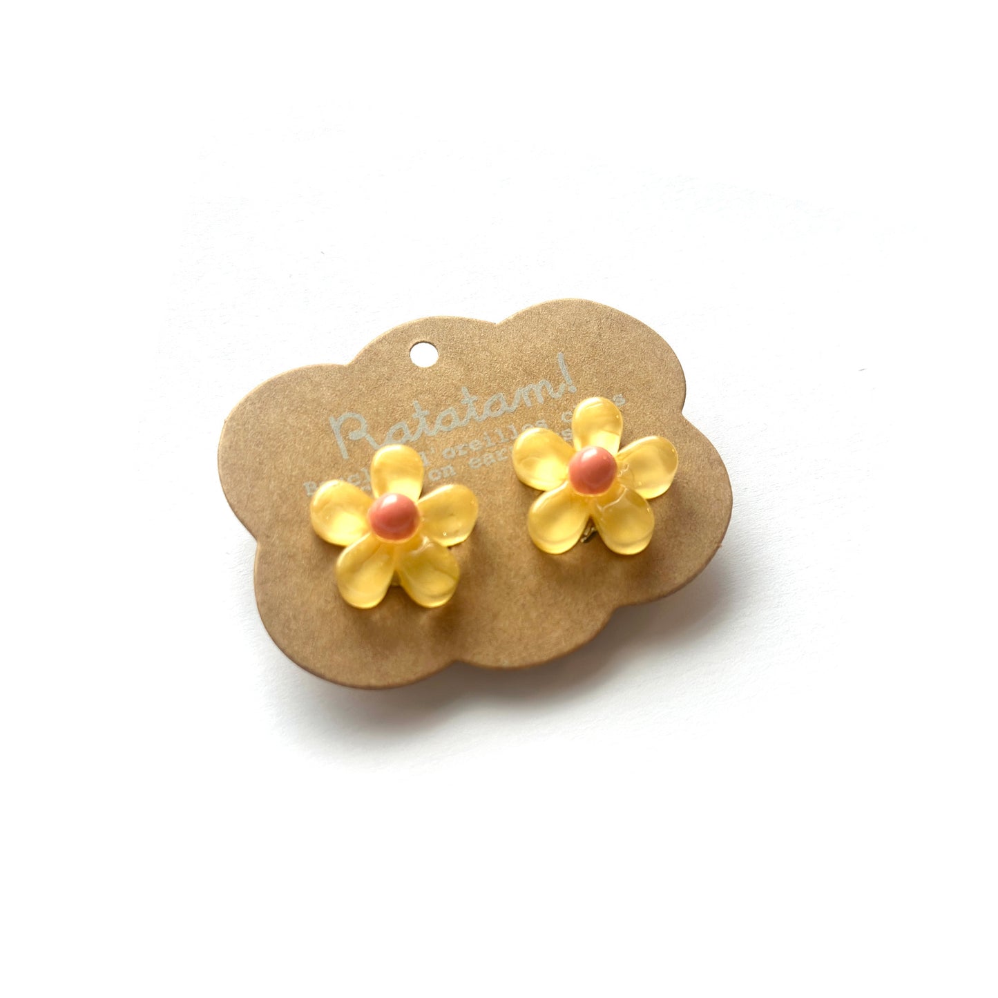 Ratatam! Ohrclips Blumen gelb/dunkelrosa