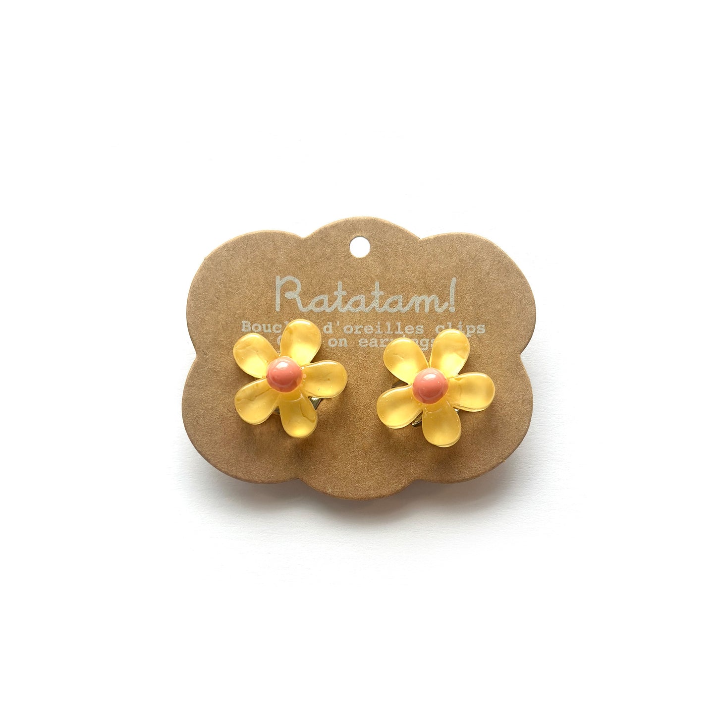 Ratatam! Ohrclips Blumen gelb/dunkelrosa