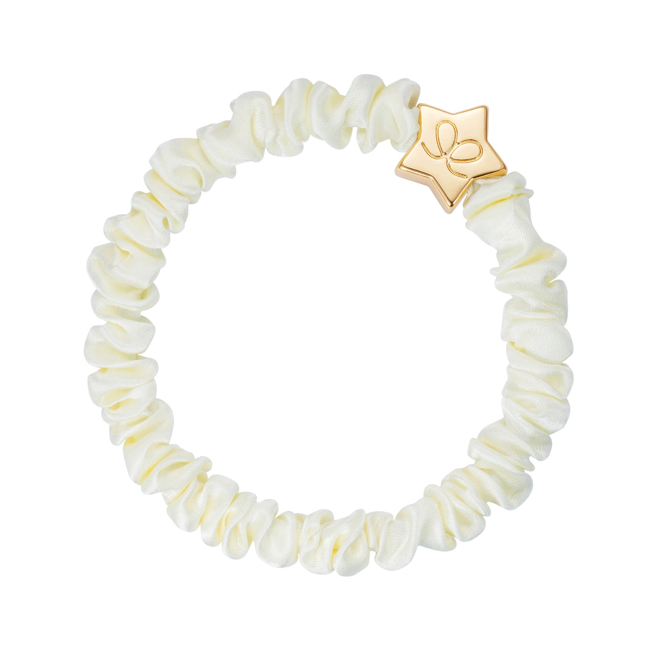 byEloise Goldener Stern Skinny Seiden Scrunchie Creme