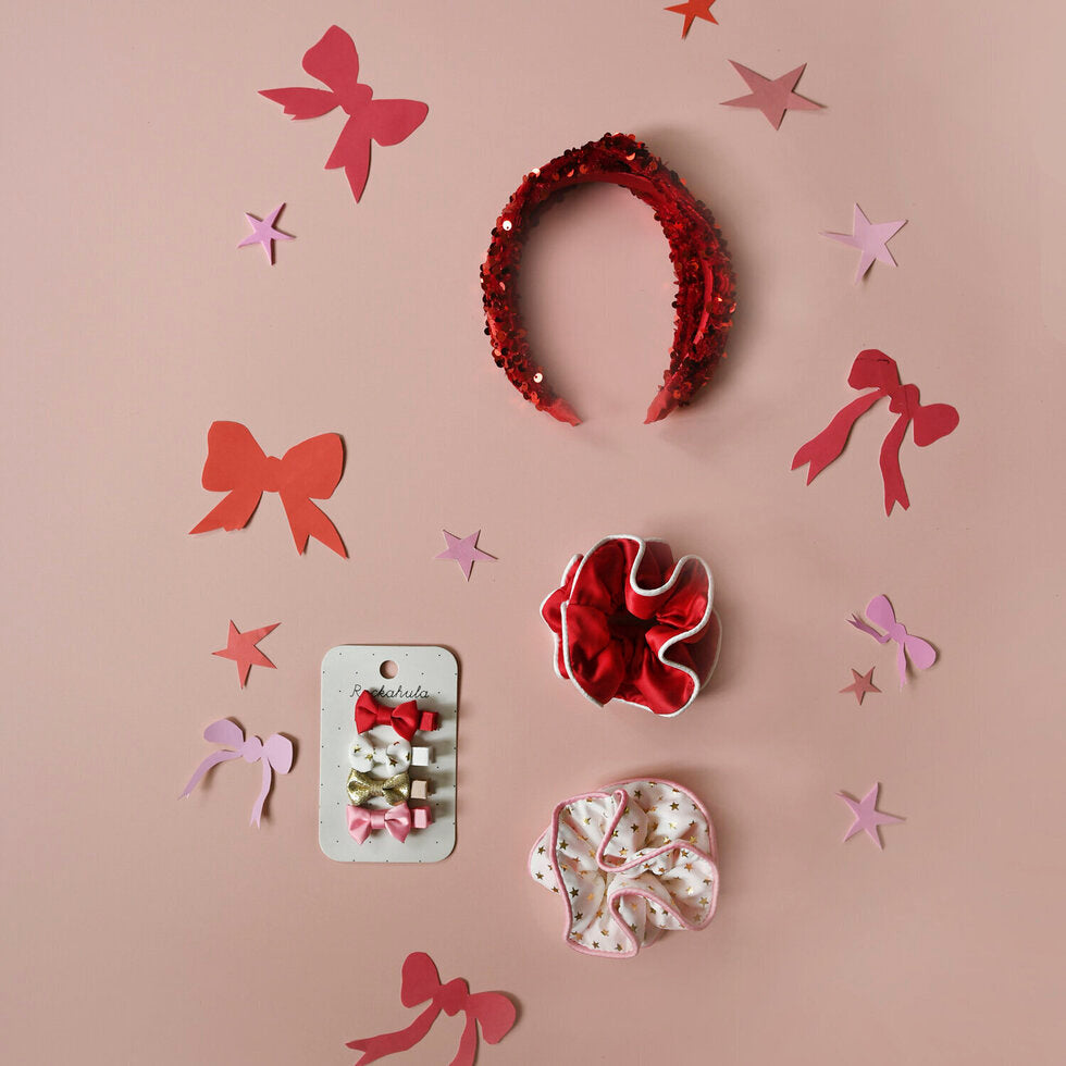 Rockahula X-Mas Festliche Doppel Rüschen Scrunchies