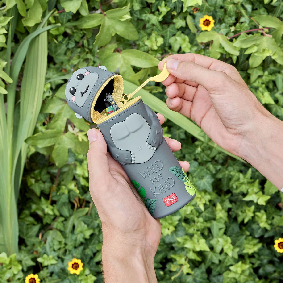 Legami Kawaii 2-in-1 Silikon Federmäppchen - Gorilla