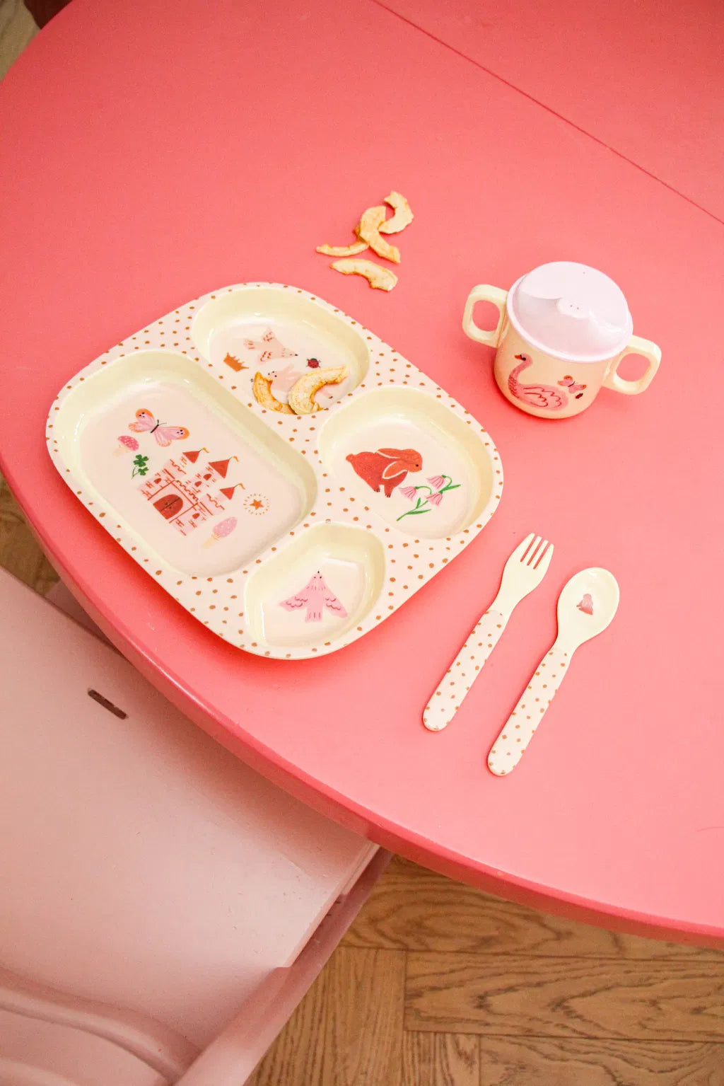 rice Baby-Geschirrset - Hellrosa - Fairytale - Geschenkbox