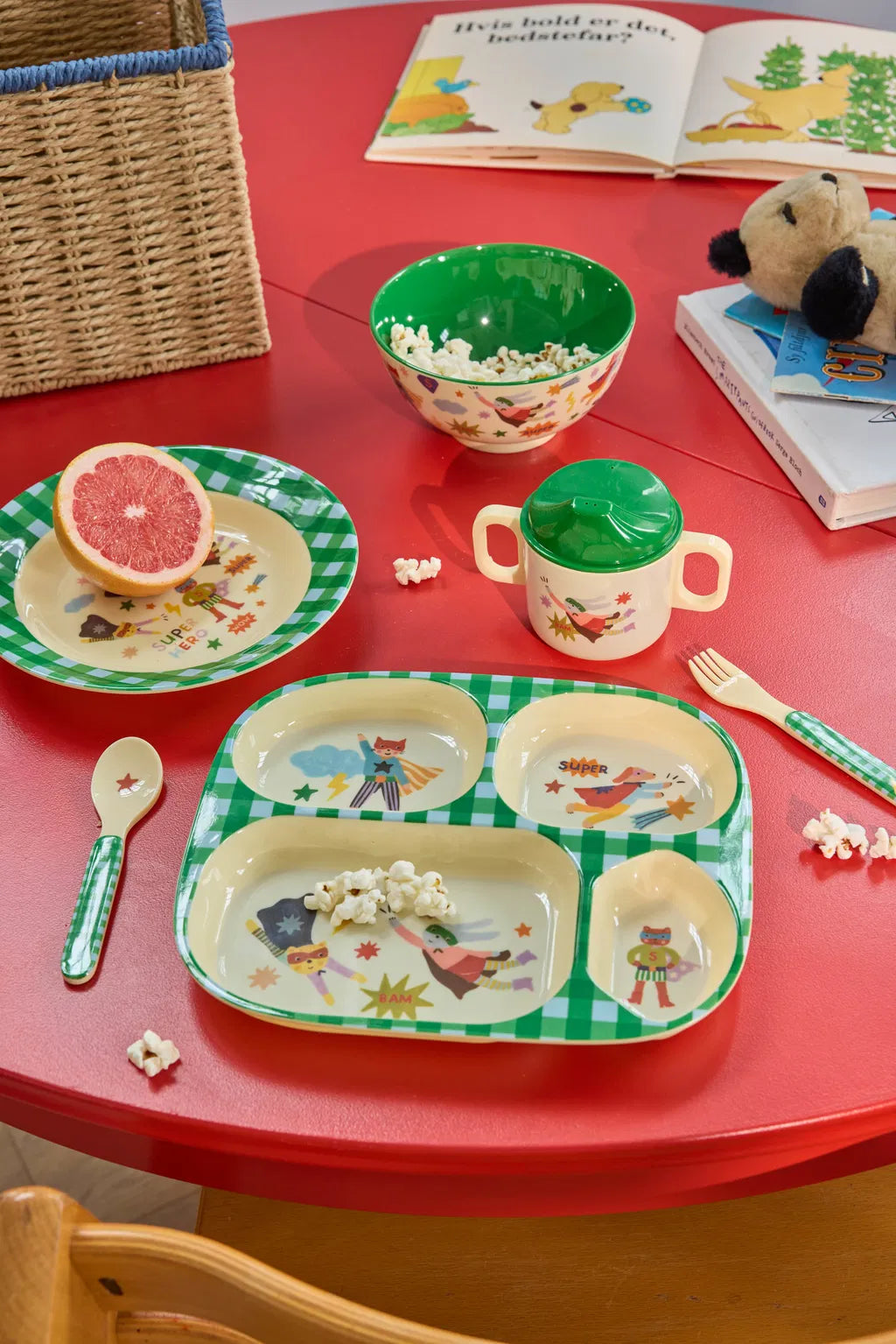 rice Kinderteller mit 4er Einteilung - Grün - Hero Print