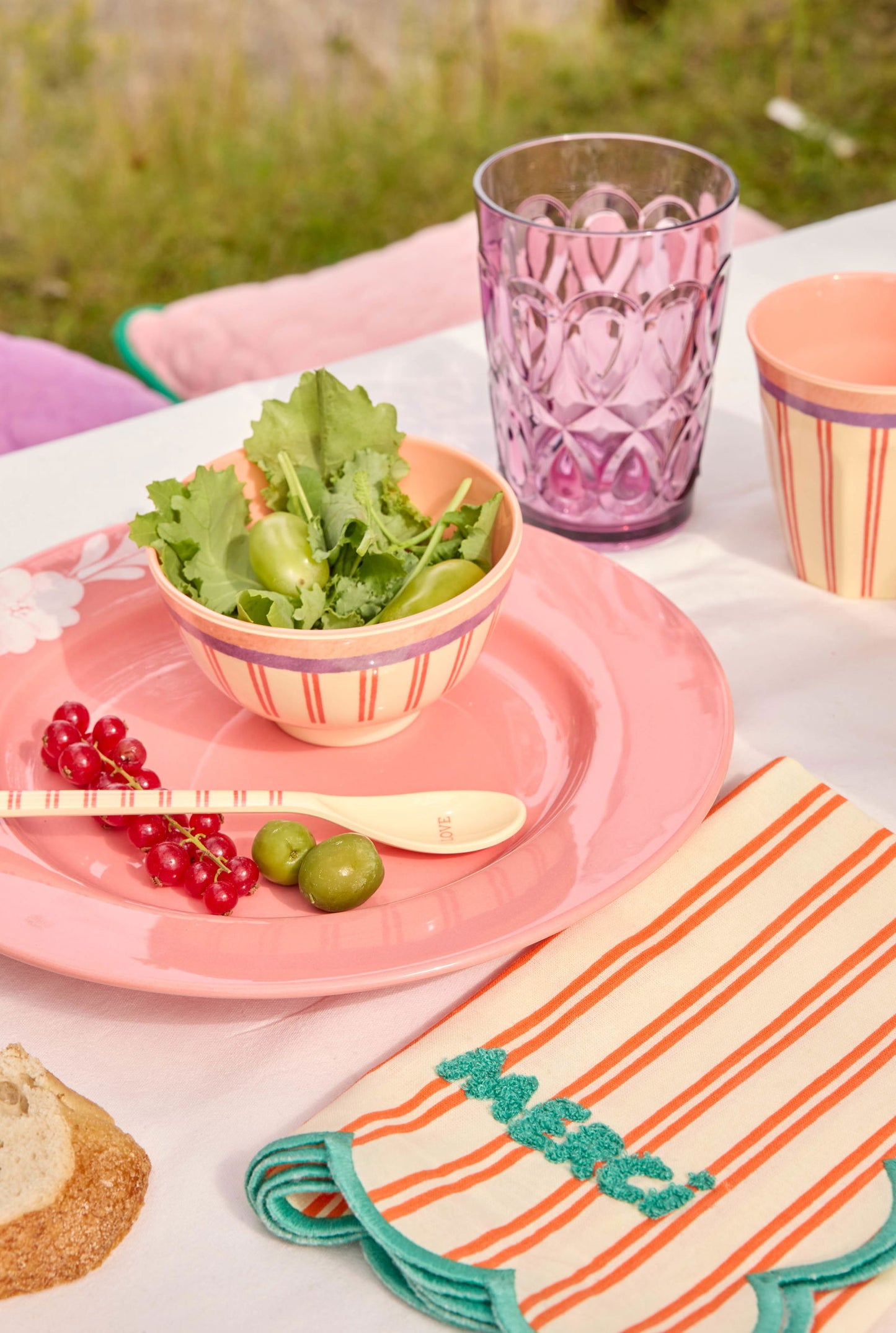 rice Melamin Becher stripey with love print 250ml