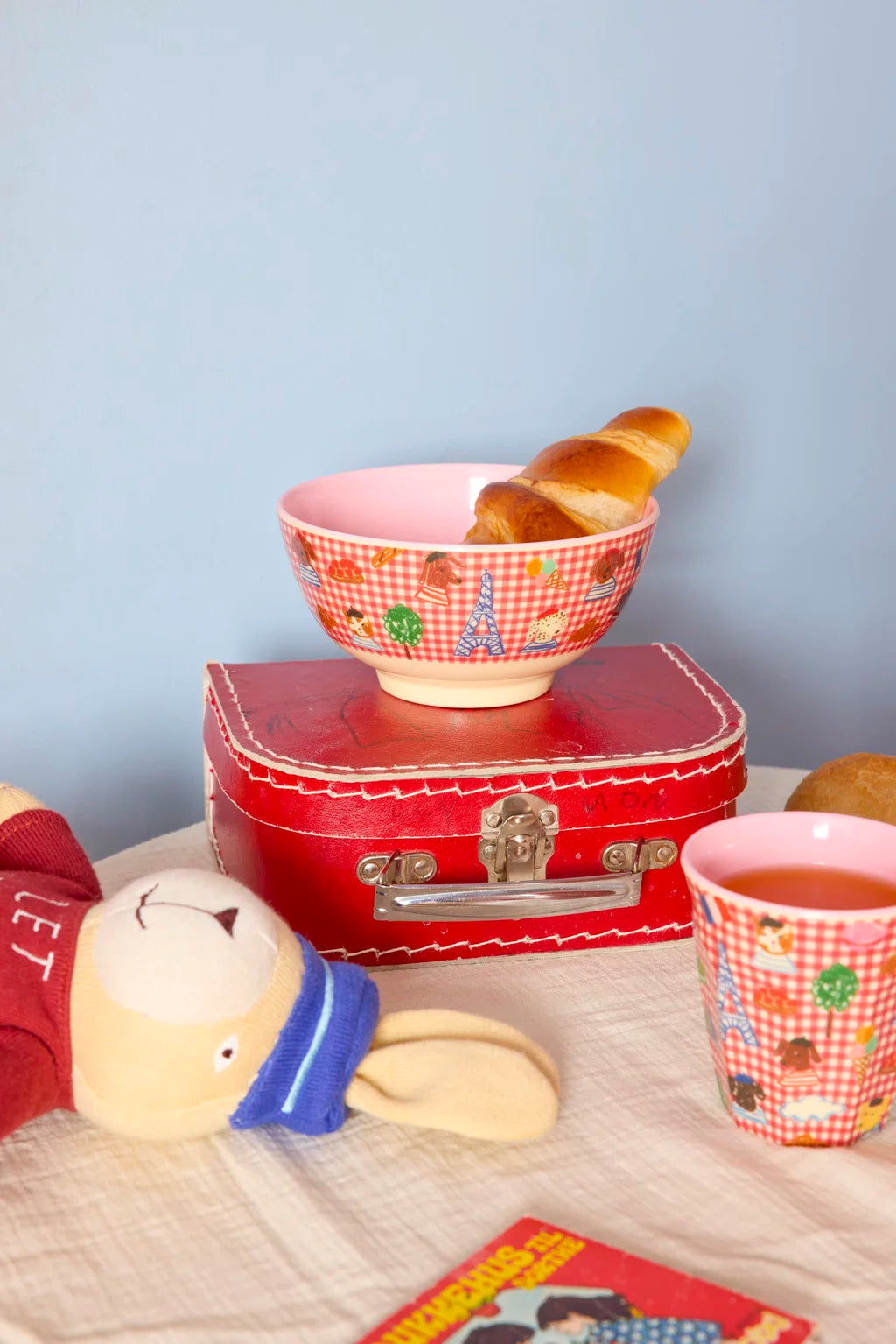 rice Melamin Mittelgroße Kinderschüssel - Rot - Paris - 700ml