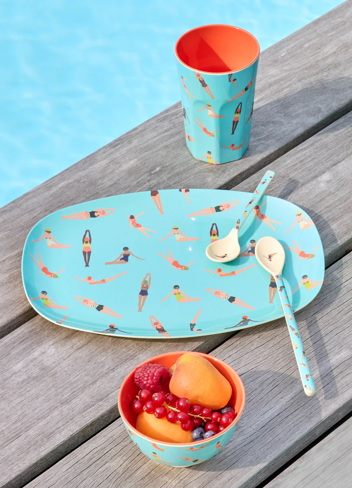 rice Melamin Platte/Teller retro swimster