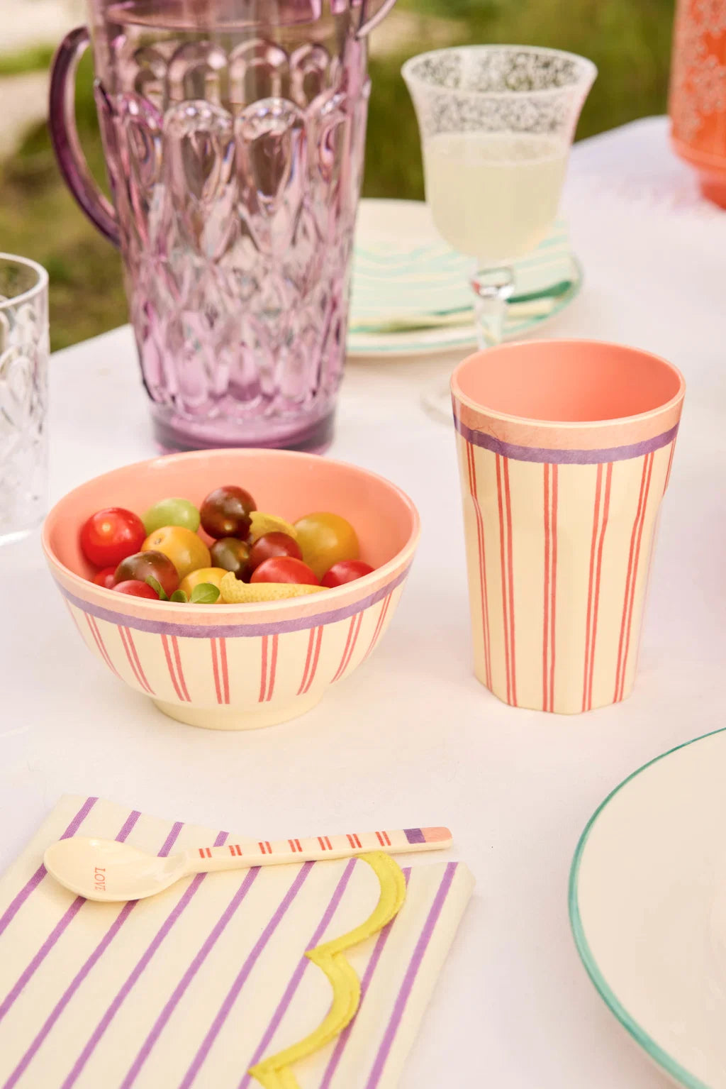 rice Melamin Schüssel mit Stripey Love Print