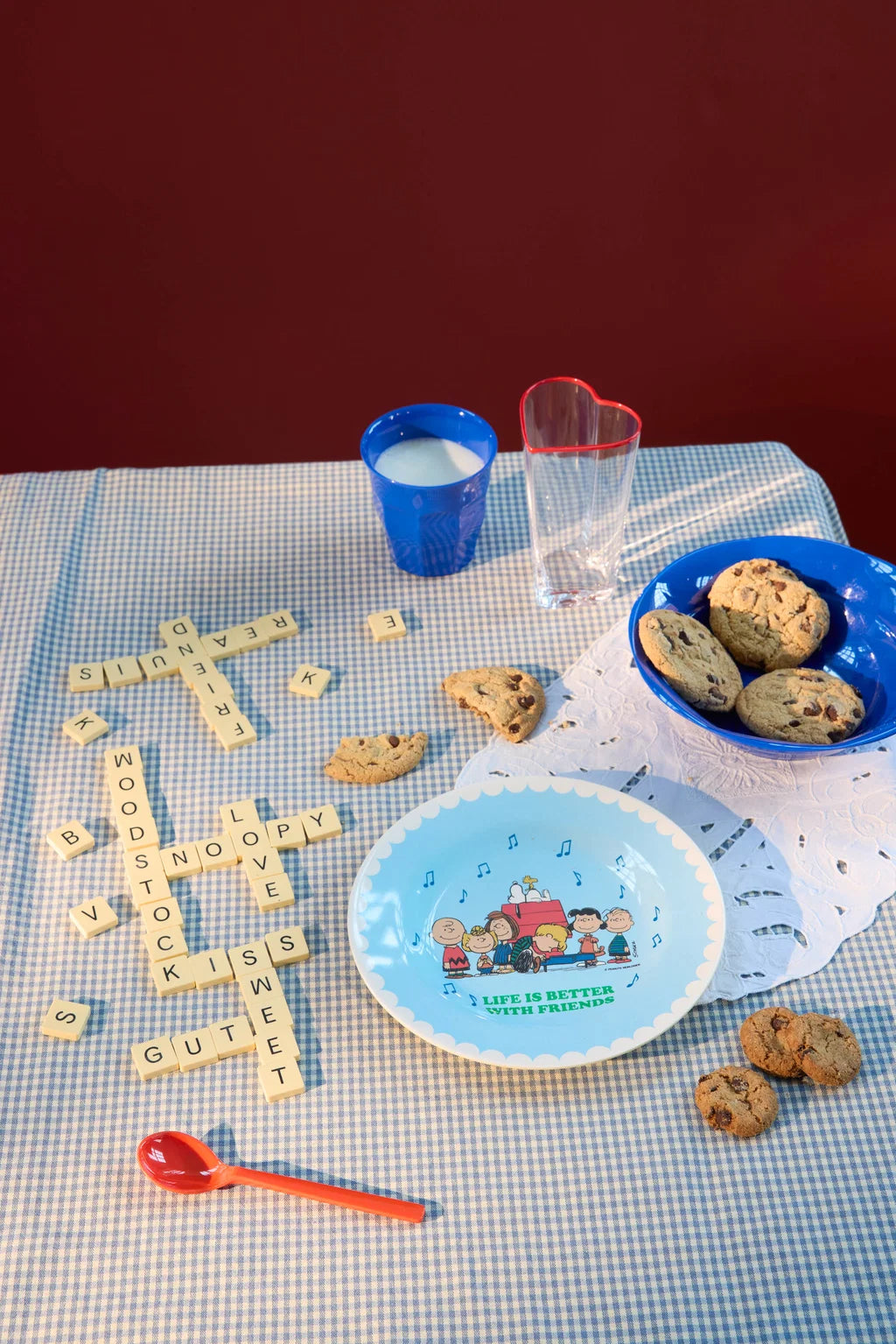 rice Beilagenteller - Hellblau - Snoopy Print