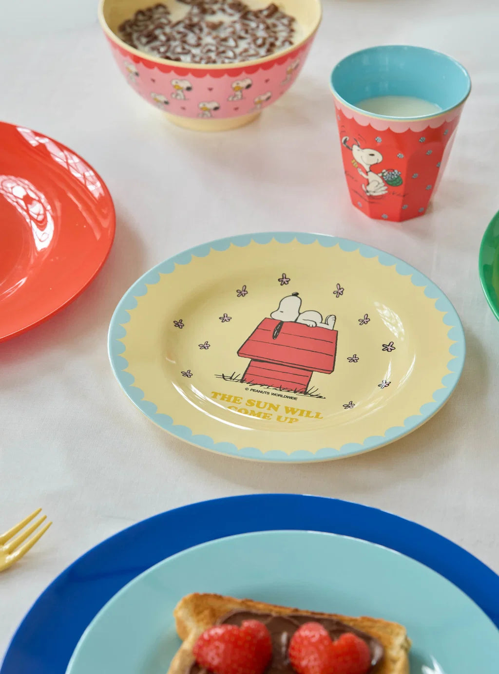 rice Beilagenteller - Creme - Snoopy Print