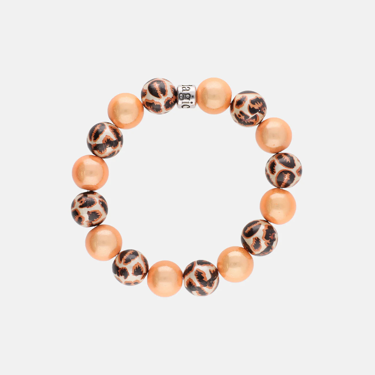 Magic Pearl Perlenarmband Wild Magic - Leo Coral Silber