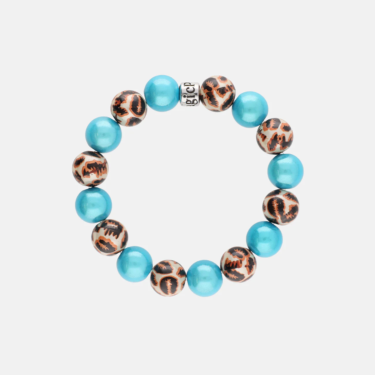 Magic Pearl Perlenarmband Wild Magic Leo Lagoon - silber