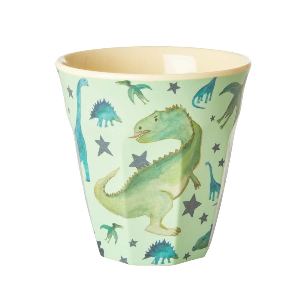 rice Becher Melamin 250ml - Salbeigrün - Dino Print