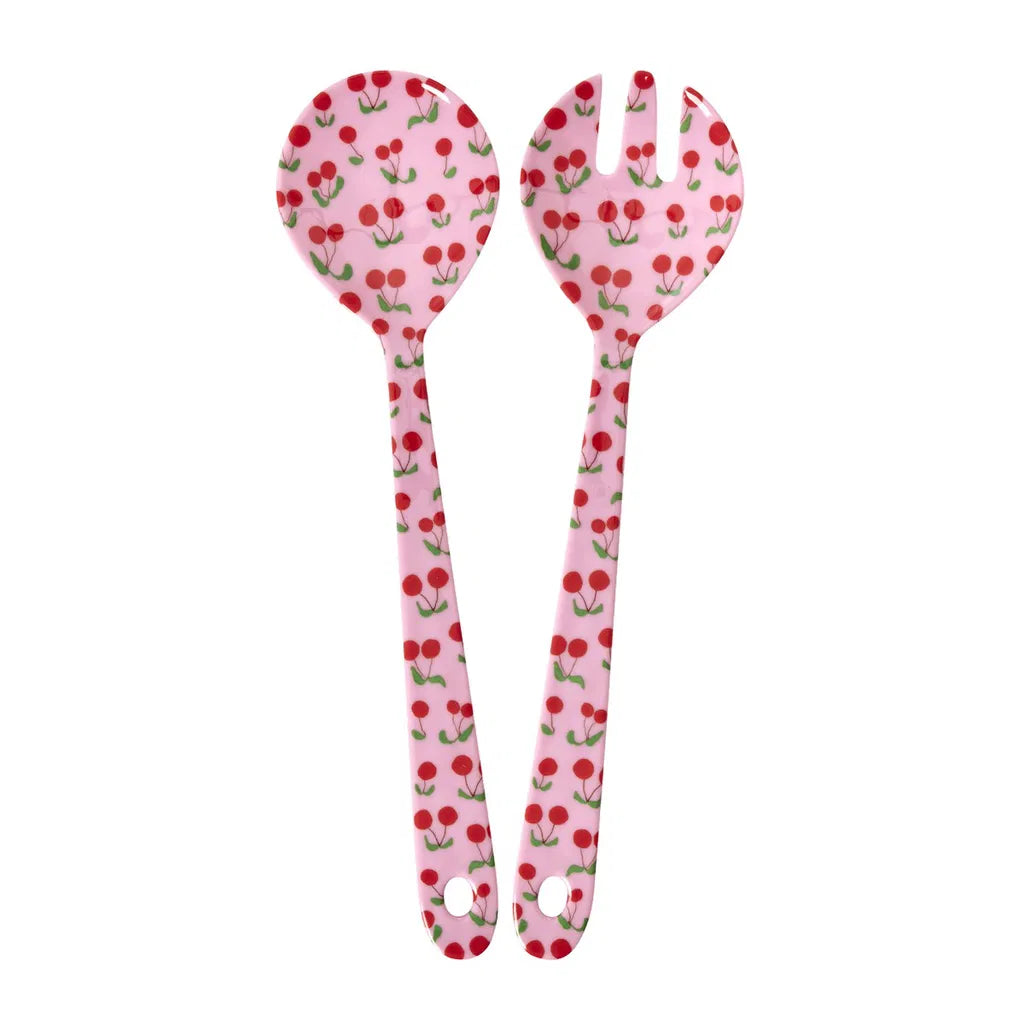 rice Salat Besteck - Pink - Cherries Print