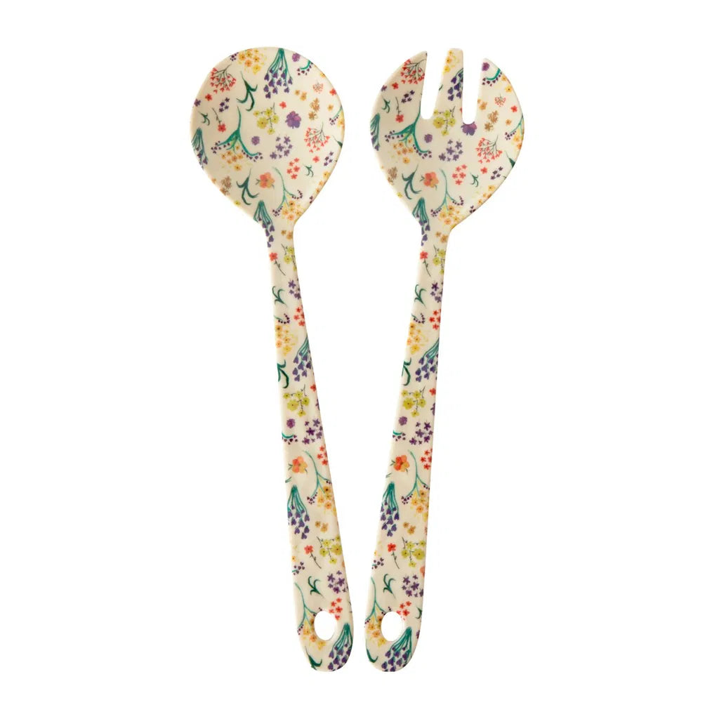 rice Salat Besteck - Mehrfarbig - Wild Flowers Print