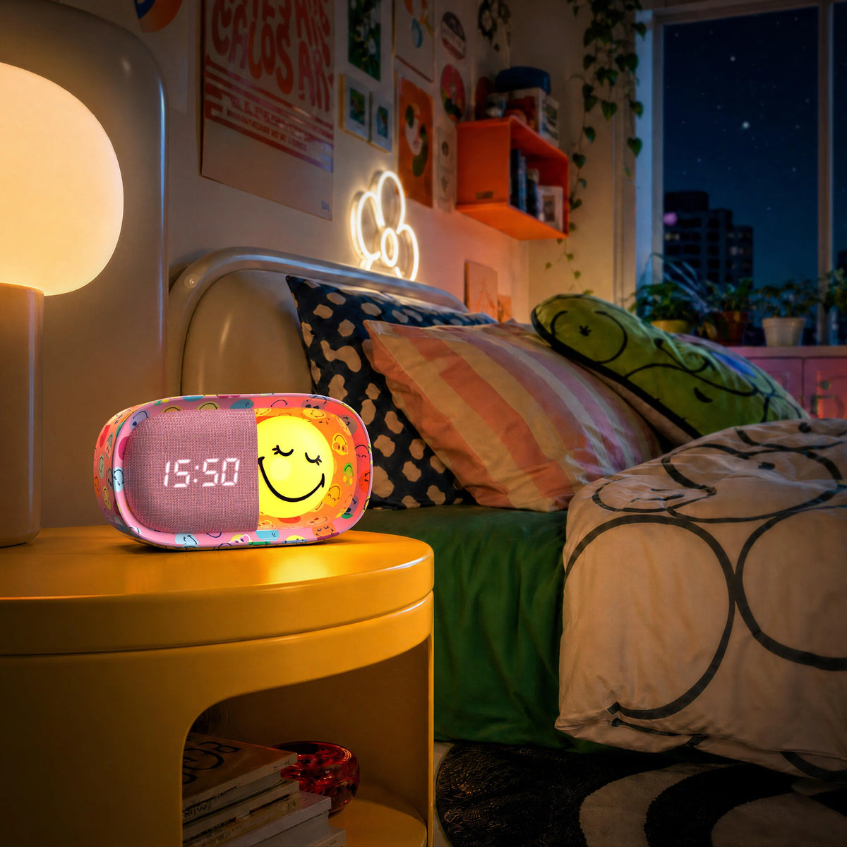 MOB Nachtlichtwecker Smiley - Rosa