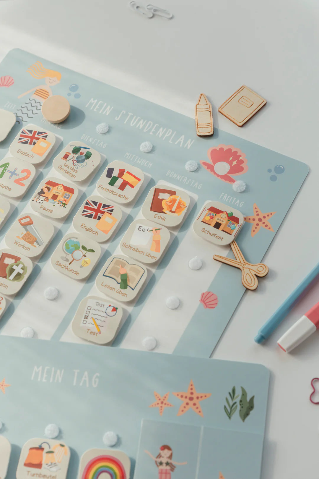 inliebekind Grundschulplaner inkl. Symbolkärtchen MEERJUNGFRAU - Gebunden