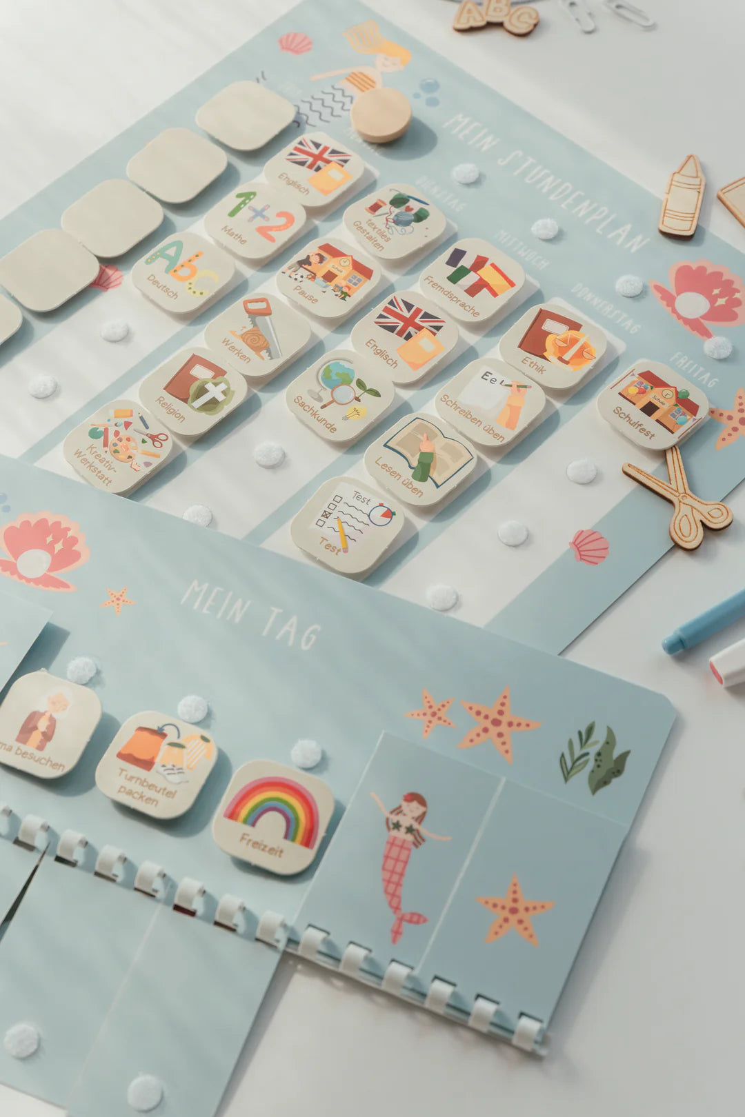 inliebekind Grundschulplaner inkl. Symbolkärtchen MEERJUNGFRAU - Gebunden