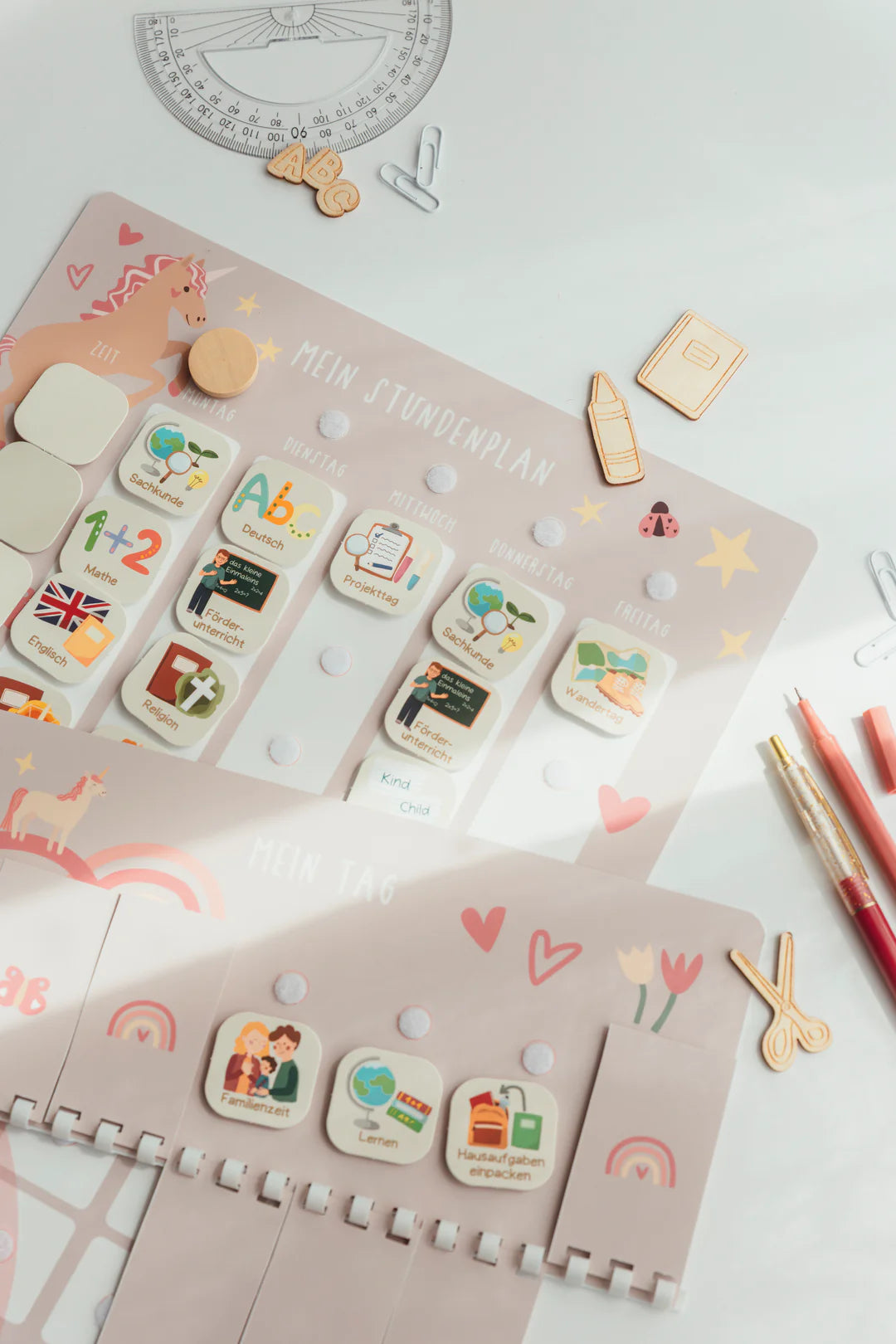 inliebekind Grundschulplaner inkl. Symbolkärtchen EINHORN - Gebunden