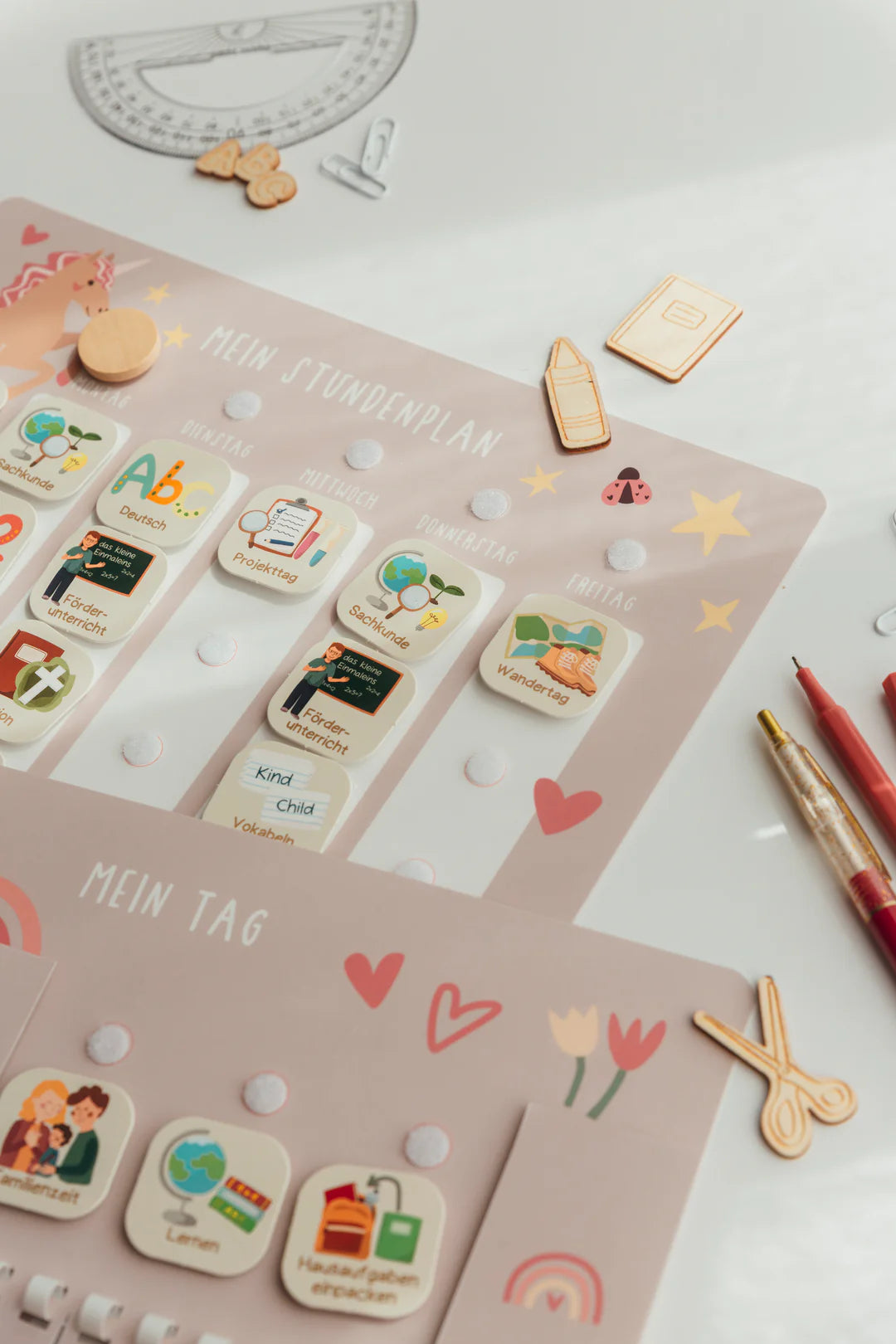 inliebekind Grundschulplaner inkl. Symbolkärtchen EINHORN - Gebunden