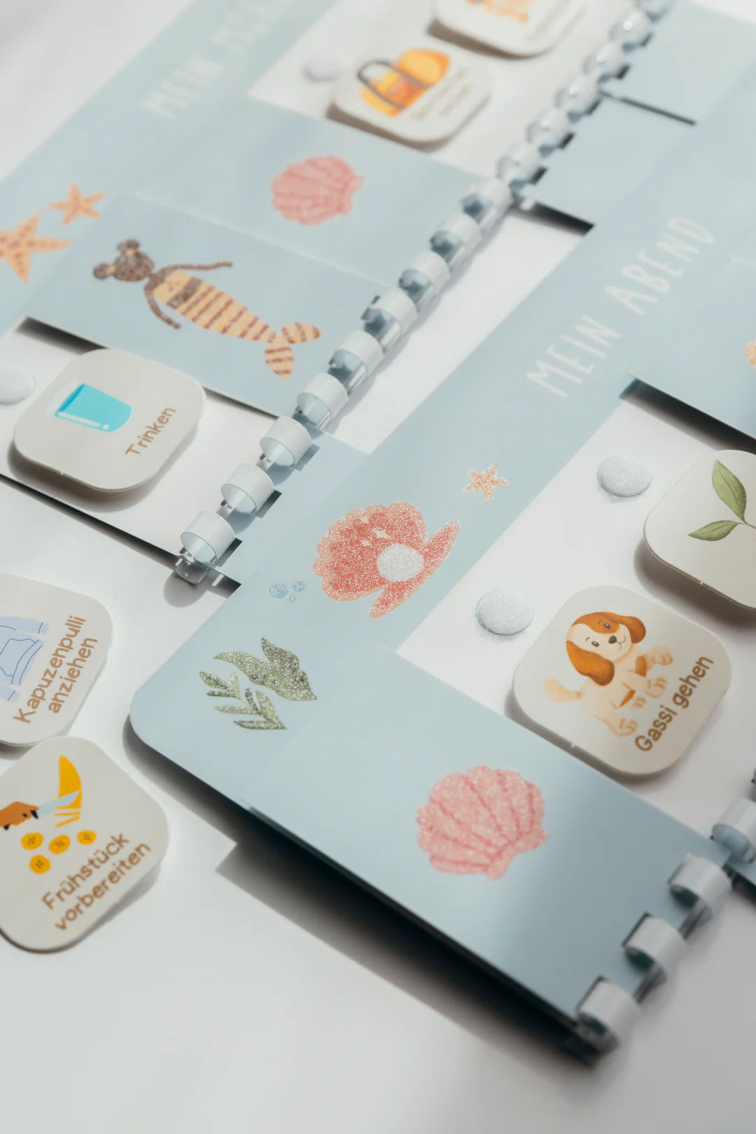 inliebekind Routineplaner inkl. Symbolkärtchen MEERJUNGFRAUEN GLITZER