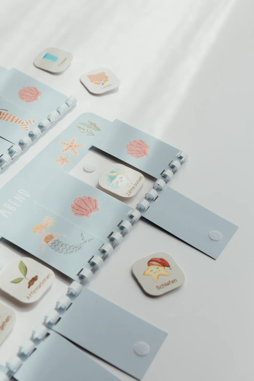 inliebekind Routineplaner inkl. Symbolkärtchen MEERJUNGFRAUEN GLITZER