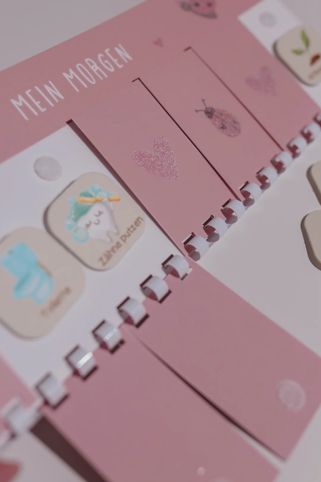 inliebekind Routineplaner inkl. Symbolkärtchen MARIENKÄFER GLITZER